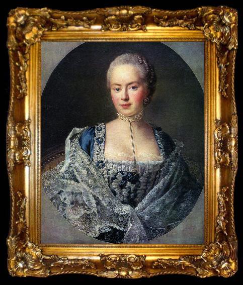 framed  Francois-Hubert Drouais Portrait of Countess Darya Petrovna Saltykova, ta009-2